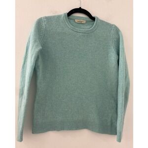 Woolovers Women's Blue LambsWool Ribbed Knit Sweater Size Small Preppy